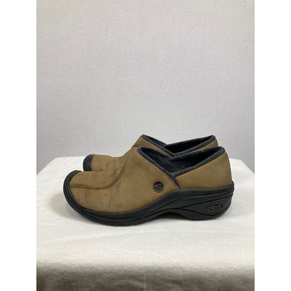 Keen Leather Clogs Womens 7.5 Brown Slip On Comfort Shoes Protective Toe K-Slide